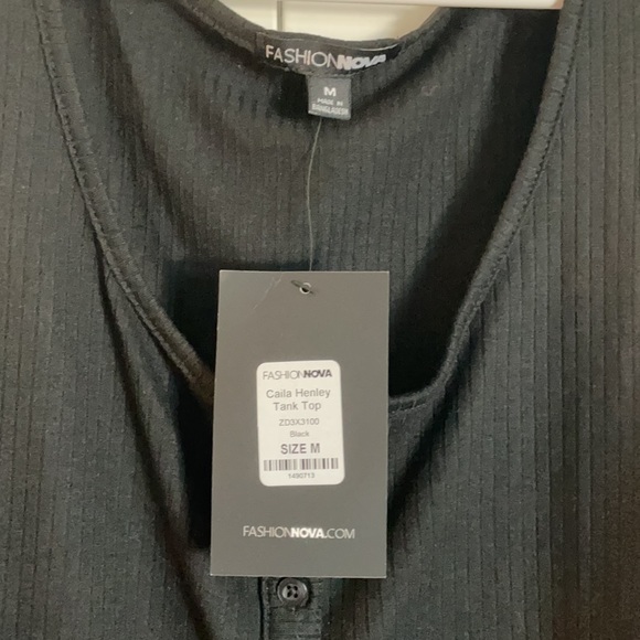 Black button tank top cropped M - Picture 3 of 3